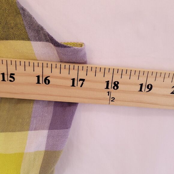 Torrid Midi Dress 0X Plaid Purple, Green Challis Button Front - Picture 6 of 9